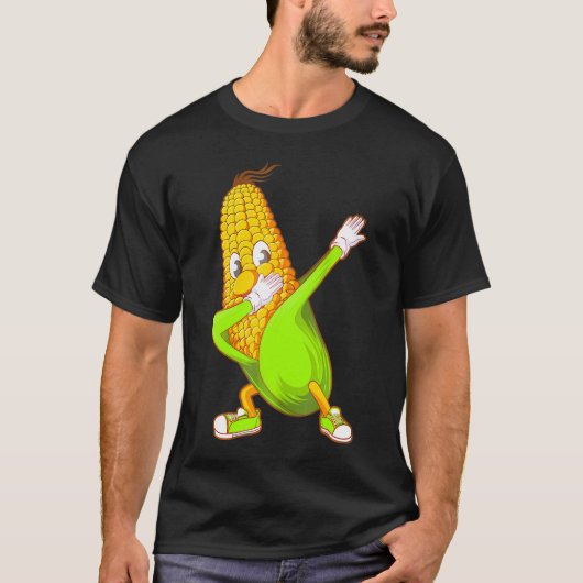 T-shirt Drôle Dabbing Corn Cute Dancing Farmants.png (Devant)