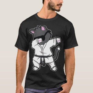 T-shirt Drôle Dabbing Karate Chat Pour Les Filles Karaté