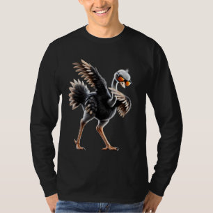 T-shirt Drôle Dabbing Ostrich Oiseau Amant Dab Oiseau Oise