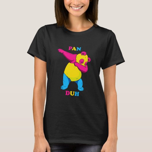 T-shirt Drôle Dabbing Pan Duh Panda Pansexual Pride Drapea (Devant)