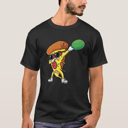 T-shirt Drôle Dabbing Pizza Dab Italien Food Boys Mens Lui (Devant)