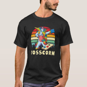 T-shirt Drôle Dabbing Unicorn Cornhole Girls Corn Hole Un
