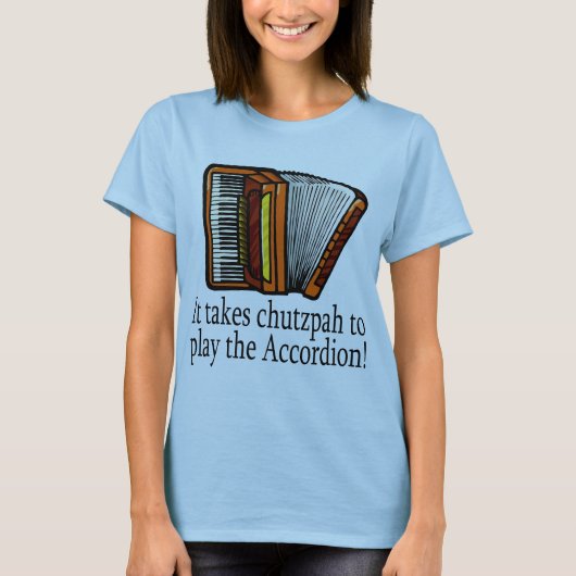 T-shirt drôle d'accordéon pour des dames (Devant)