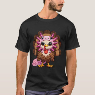 T-shirt Drôle d'Action de grâce Axolotl Dinde déguisé en A