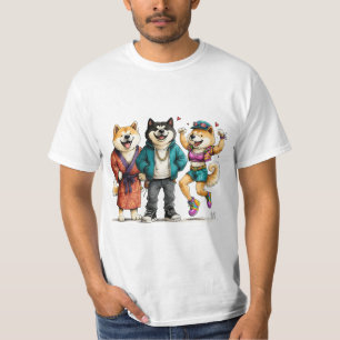 T-shirt drôle d'Américain Akita - Trio de chiens m