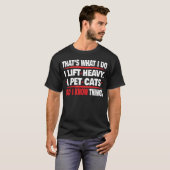 T-shirt drôle d'animal de chat de musculation de s (Devant entier)
