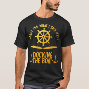 T-shirt Drôle d'art de bateau pour hommes femmes Ponton Bo