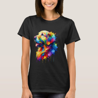 T-shirt Drôle d'art splash Retriever doré GR Chien Goldie