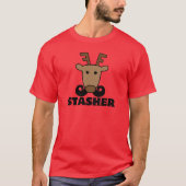T-shirt drôle dasher stasher mustache rennes (Devant)
