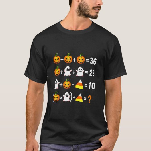 T-shirt Drôle de 67 mème citrouille fantôme prof de maths (Devant)