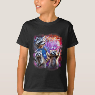 T-shirt Drôle de 67 Meme Raton laveur hurlant à la Lune Si