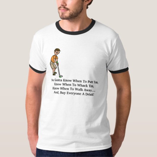 T-shirt drôle de bande dessinée de devise de golf (Devant)