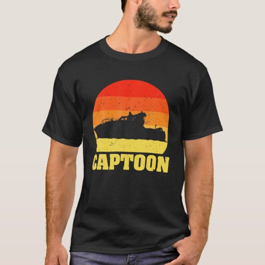 T-shirt Drôle de bateau Pontoon Tritoon Capitaine Pont (Devant)