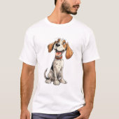 T-shirt drôle de Beagle de dessin animé (Devant)