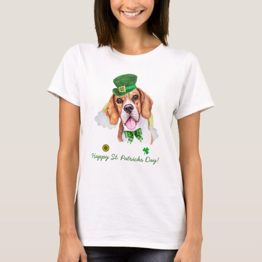 T-shirt Drôle de Beagle Or St. Patricks Day (Devant)