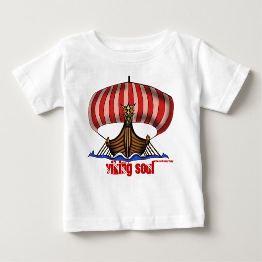 T-shirt drôle de bébé de bateau de Viking (Devant)