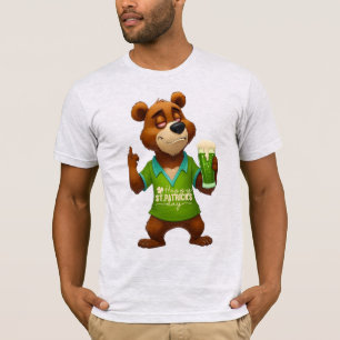 T-shirt drôle de bière verte irlandaise de l'ours 