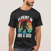 T-shirt drôle de Bigfoot fluent en cache-cache (Devant)