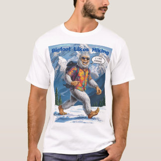 T-shirt Drôle de Bigfoot Sasquatch Cool Yeti Aime la Rando