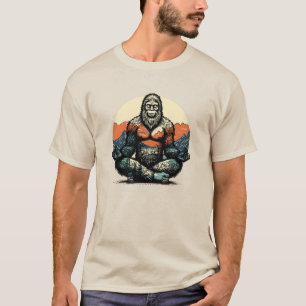 T-shirt drôle de Bigfoot Yoga Méditation Humour Cr