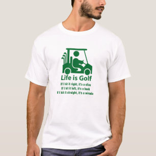 T-shirt drôle de blanc de vert de golfeur de
