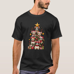 T-shirt Drôle de boule de Noël flocons de neige Bulldog fr