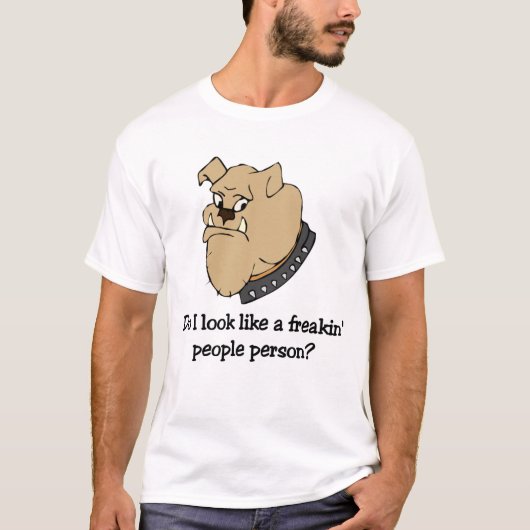 T-shirt drôle de bouledogue (Devant)