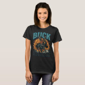 T-shirt Drôle de buck – allons camper (Devant entier)