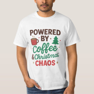 T-shirt drôle de café et de chaos de Noël