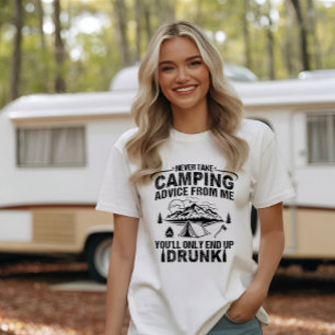 T-shirt Drôle de camping à boire des paroles