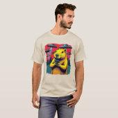 T-shirt drôle de Capybara avec des OVNI - Étrange (Devant entier)