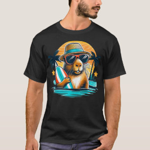 T-shirt drôle de capybara rongeuse portant des lunettes de