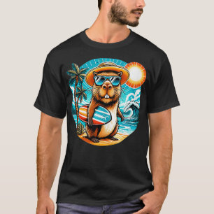 T-shirt drôle de capybara rongeuse portant des lunettes de