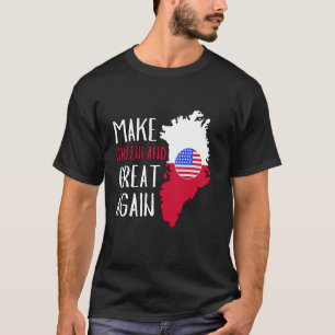 T-shirt Drôle de carte Make Greenland Great Again Drapeau 