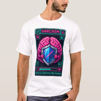T-shirt Drôle de cerveau pixelisé, mécanisme de défense du