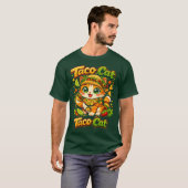 T-shirt drôle de chat de taco vibrant Cinco de May (Devant entier)