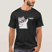 T-shirt drôle de chat dit non (Devant)