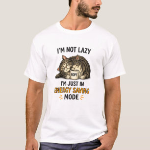 T-shirt drôle de chat en mode économie d'énergie J