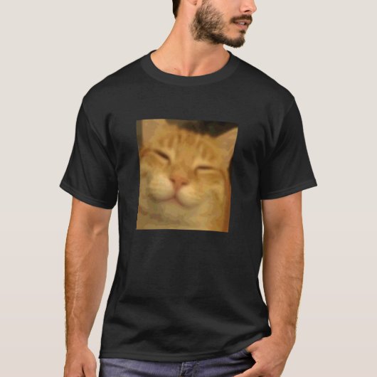 T-shirt Drôle de chat orange détendu visage photo floue mè (Devant)