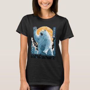 T-shirt Drôle de chat persan chat blanc Kaiju monstre japo
