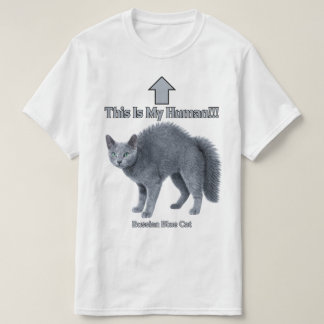 T-shirt Drôle de chat russe bleu – C'est mon humain