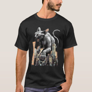 T-shirt Drôle de chat Sphynx Kaiju Monstre Japonais