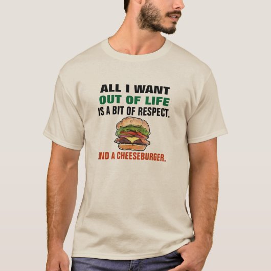 T-shirt drôle de cheeseburger (Devant)