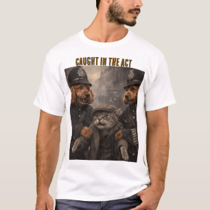 T-shirt drôle de chien policier pris sur le fait a