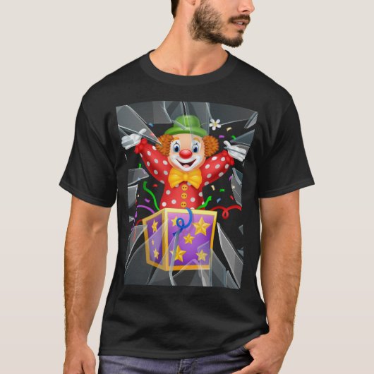T-shirt drôle de clown sous le verre cassé (Devant)