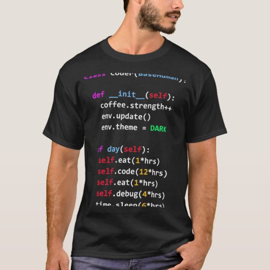 T-shirt Drôle de codage Python Cl Manger Code Sommeil (Devant)