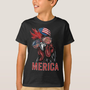 T-shirt drôle de coq Merica patriotique Usa