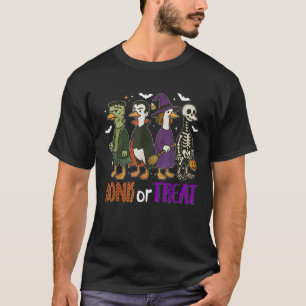 T-shirt Drôle de cri ou traiter Halloween Oie Silly Fantôm