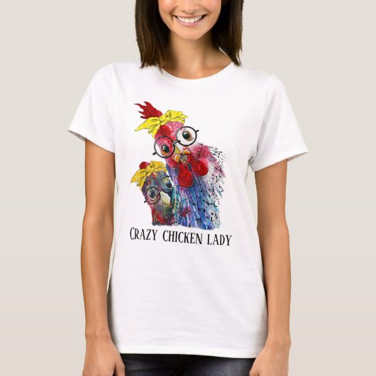 T-shirt drôle de dame de poulet (Devant)