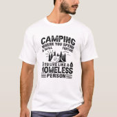 T-shirt Drôle de dire de camping (Devant)